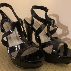Black 9M patent leather stiletto heels